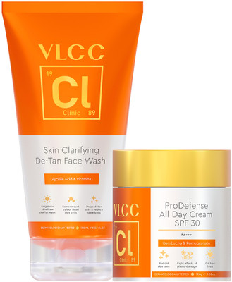 VLCC Clinic Skin Clarify & Protect Combo with Glycolic Acid, Vitamin C & Pomegranate(2 Items in the set)