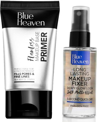 BLUE HEAVEN Flawless Makeup Base Primer 30g & Long Lasting Makeup Fixer 60ml(2 Items in the set)
