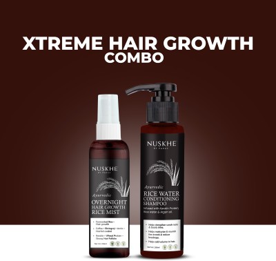 Nuskhe By Paras Xtrme Hair Growth Combo - Hair Mist and Rice Water Conditioning Shampoo(2 Items in the set)