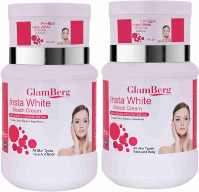 Glamberg Herbal Insta White Bleach Cream With Activator 1 kg x 2(2000 g)