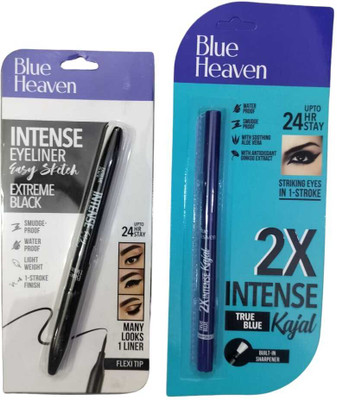 BLUE HEAVEN Intense Easy Sketch Eyeliner and 2x Intense Blue Kajal Combo(2 Items in the set)