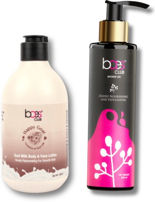 baes club Goat Milk Body & Face Lotion + Pomegranate, Olive Oil & Aloe Vera Shower Gel Combo(2 Items in the set)