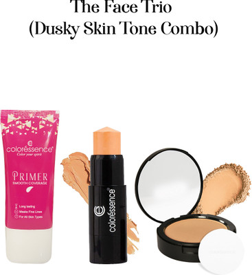 COLORESSENCE Face Kit (Combo of 3) for Dusky Skin Tone - Primer, Panstick & Compact(3 Items in the set)