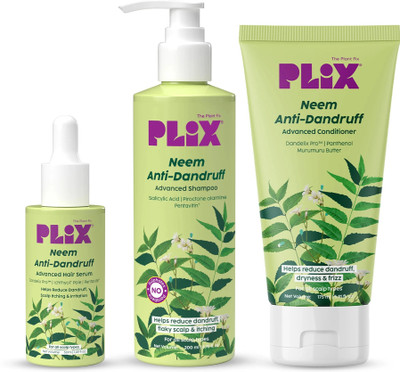 The Plant Fix Plix Neem Anti-Dandruff Advanced Kit | Shampoo, Serum & Conditioner(3 Items in the set)