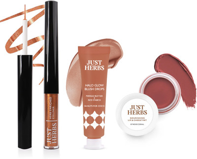 Just Herbs Blush, Line & Glow Set -Pack of 3(3 Items in the set)