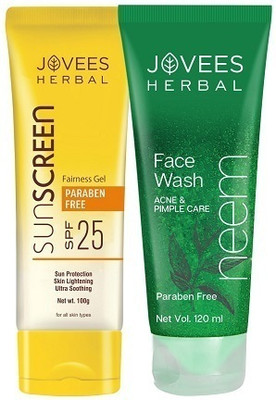 Jovees Herbal Sunscreen Fairness SPF25 and Neem facewash Remove excess oil(2 Items in the set)