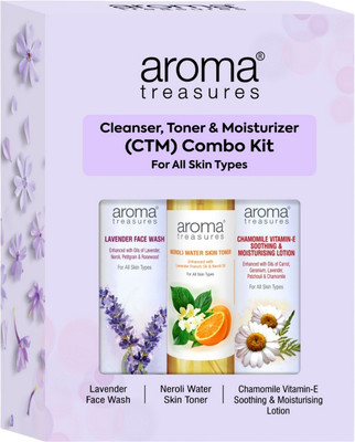 AROMA TREASURES Cleanser, Tonner & Moisturiser (CTM) Kit for Dry Skin(3 Items in the set)