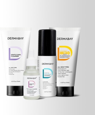 DERMABAY Combo Gentle Skin Cleanser + Hydrating Serum + Moisturizer + Sun Screen SPF 50(4 Items in the set)