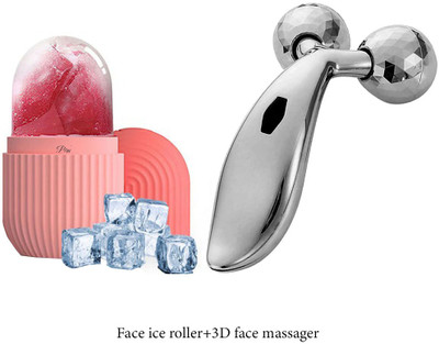 Piru Ice Therapy Face Roller + 3D Roller for Skin Tightening & Glow(2 Items in the set)