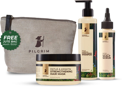 Pilgrim Patuá Hair Spa Ritual for Experiencing Smooth and Frizz-Free Hair(4 Items in the set)