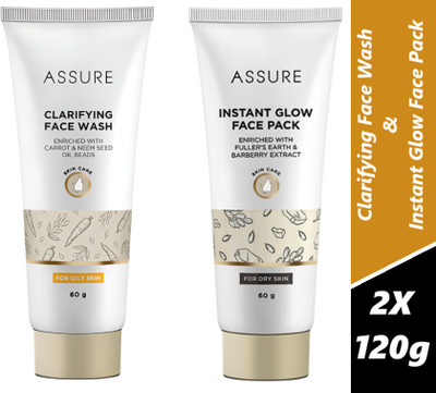 ASSURE Instant Glow Face Pack & Clarifying Face wash(2 Items in the set)