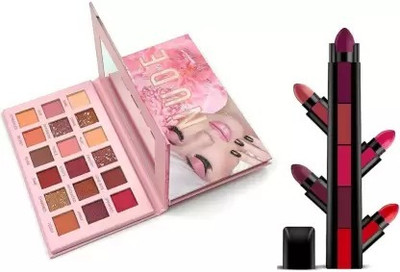 wryak Makeup Eyeshadow & 5 Steps Multicolor Lipstick(2 Items in the set)