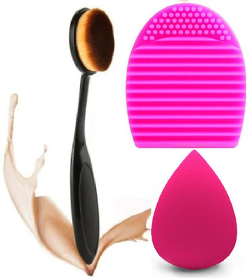 tanvi27 Professional foundation brush and makeup blender with brush cleaner(3 Items in the set)