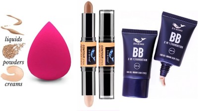 BLUEMERMAID PERFECT CONTOUR STICK+ BLENDER+ BB FOUNDATION COMBO(3 Items in the set)