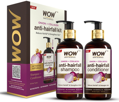 WOW SKIN SCIENCE Red Onion Black Seed Oil Shampoo+Conditioner(2 Items in the set)