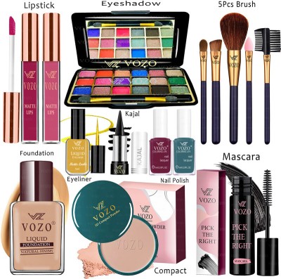 VOZO Makeup Combo Kit One-stop Beauty Package for Beginners and Professionals 300(15 Items in the set)