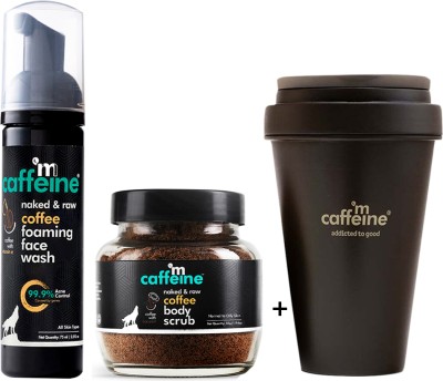 mCaffeine Free Body Wash with Tan Removal Coffee Body Scrub & Acne Control Foaming Face Wash(3 Items in the set)