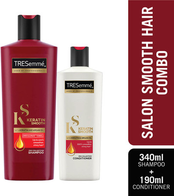 TRESemme Keratin Smooth Combo for Frizz control - 340ml Shampoo and 190ml Conditioner(2 Items in the set)