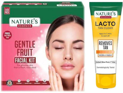 Nature's Essence Gentle Fruit Facial Kit 60gm + Lacto Tan Clear 100gm(2 Items in the set)