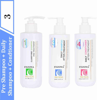 FEZONA PRO TECH PRE TREATMENT SHAMPOO + KERATIN SHAMPOO + KERATIN CONDITIONER 250 ML X 3(3 Items in the set) FEZONA PRO TECH PRE TREATMENT SHAMPOO + KERATIN SHAMPOO + KERATIN CONDITIONER 250 ML X 3(3 Items in the set)