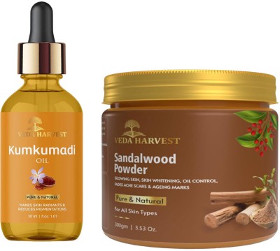 veda harvest Kumkumadi oil and Sandalwood powder(2 Items in the set)