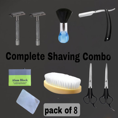 Elecsera 8 in 1 Shaving Kit for men with Travel Pouch | Gifts for men(8 Items in the set)
