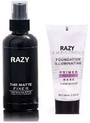 RAZY Collection Premium Makeup Combo Of The Matte Fixer With Illuminating Primer(2 Items in the set)