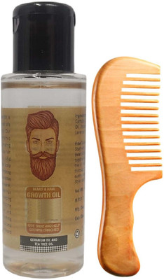 MYEONG Beard Oil for Men Fast Growth and Soft Beard with Wooden Comb(2 Items in the set)