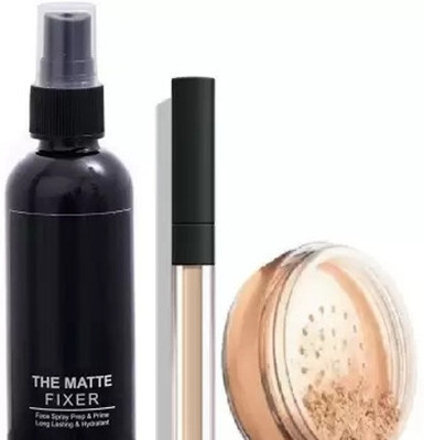 TALCHARDS PROFESTIONAL MAKEUP BASE LIQUID CONCELAER & LOOSE POWDER , FIXER(3 Items in the set)