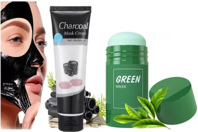 DYSOKAYO BLACKHEAD Removal green stick face mask with deep cleaning charcoal face mask(2 Items in the set)