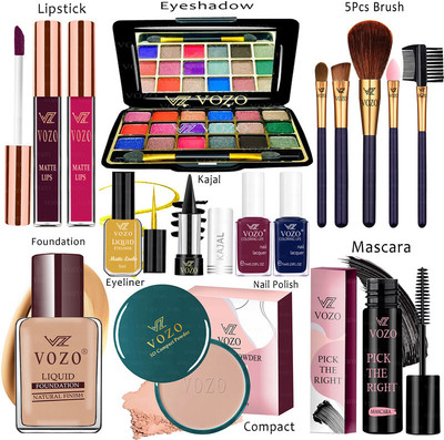 VOZO Makeup Combo Kit One-stop Beauty Package for Beginners and Professionals KT-92(15 Items in the set)