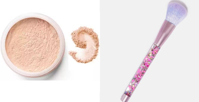 GABBU PROFESSIONAL LOOK COMPACT LOOSE POWDER WITH MATTE FINISH AND MAKEUP BRUSH(2 Items in the set)