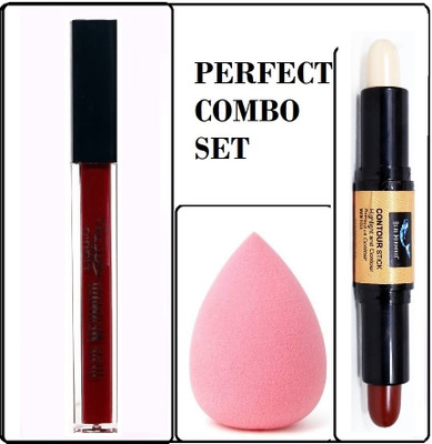 BLUEMERMAID PROFESSIONAL MAKEUP BLENDER WITH CONCEALER STICK & RED LIPSTICK(3 Items in the set)