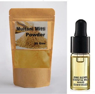 Emijun Natural Multani mitti Powder for face and hair Pack with serum(2 Items in the set)