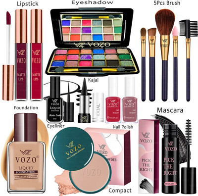 VOZO Makeup Combo Sets One-stop Beauty Package for Beginners and Professionals ST-05(15 Items in the set)