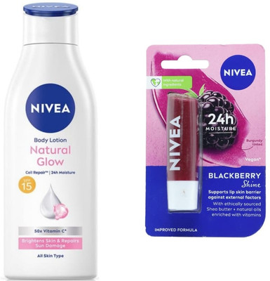 NIVEA cell repair 75ml lotion& Berry lipbalm Set of 2(2 Items in the set)