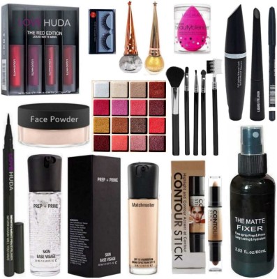 LOVE HUDA Waterproof HD Makeup Kit Combo Box Full Set With All Products For Girls & Women(23 Items in the set)