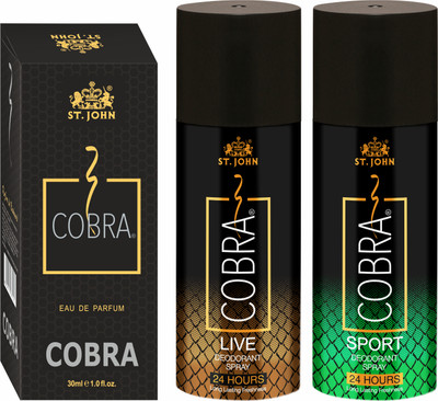 ST-JOHN Cobra Deodorant Sport 150ML and Cobra Live 150ML & Cobra 30ML Gift Pack(3 Items in the set)