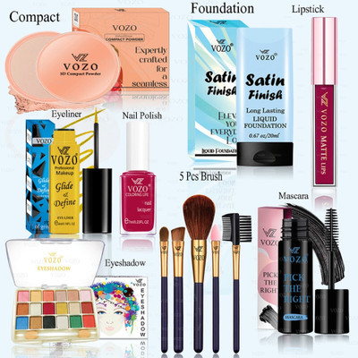 VOZO Makeup Combo Premium with Full-Face Essentials – High-Quality -183(12 Items in the set)