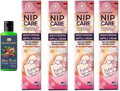 glomantic Mix Fruit Face Wash & Nip Care Cream 4pcs(2 Items in the set)