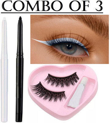Libline Eye Pencil Matte Finish Kajal & Natural False Eyelashes(3 Items in the set)