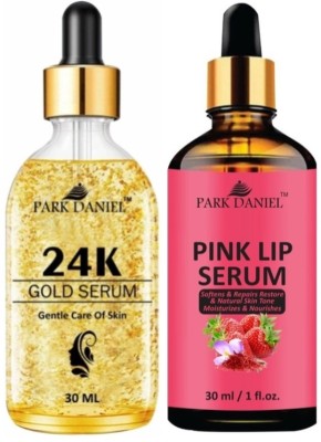 PARK DANIEL 24k Gold Face Serum & Pink Lip Serum (Mousturizes & Nourishes Lips) - Combo Pack (Each, 30ml)(2 Items in the set)