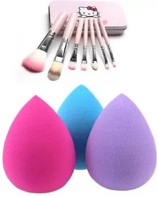 WATELLO Make-up Brush with beauty blender sponge puff 3(10 Items in the set)