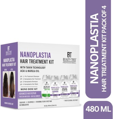 BEAUTY TREE Nanoplatia Hair Treatment With Tanin Technology Marula & Acai Oil Mono Dose Kit(4 Items in the set)