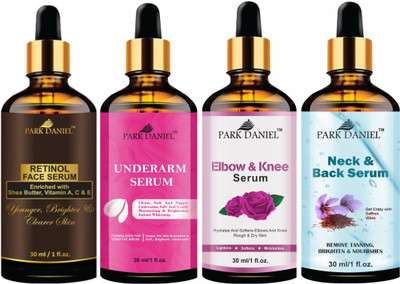 PARK DANIEL Face Serum & UnderArm & Elbow-Knee Serum & Neck-Back Serum (Each, 30ml)(4 Items in the set)