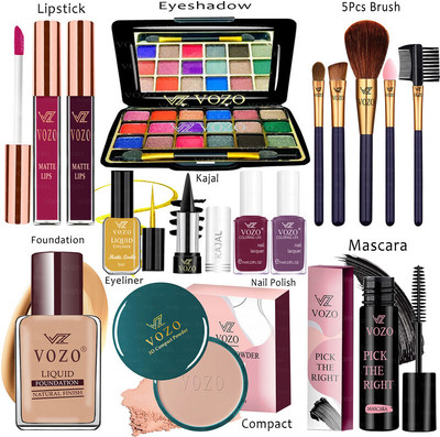VOZO Makeup Combo Kit One-stop Beauty Package for Beginners and Professionals 24(15 Items in the set)