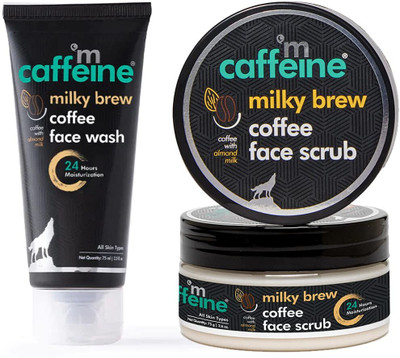 mCaffeine Coffee Face Wash & Scrub Combo, Reduces Acne Pimple & Tan, Gives Glowing Skin(2 Items in the set)