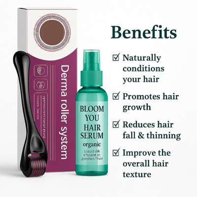 BLOOM YOU Hair Volume Enhancer Serum & Growth Roller(100 ml)