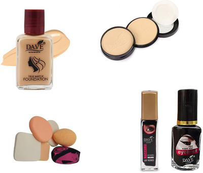 DA.VE Compact+Foundation+Puff+Eye liner+Maskara(4 Items in the set)