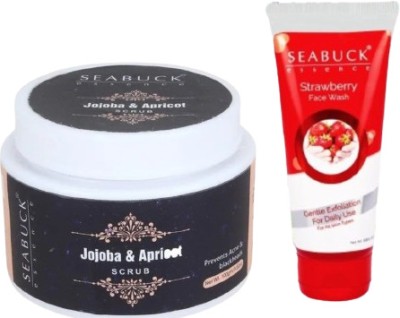 Seabuck Essence Strawberry For Daily Use Face Wash and Jojoba & Apricot Scrub(2 Items in the set)